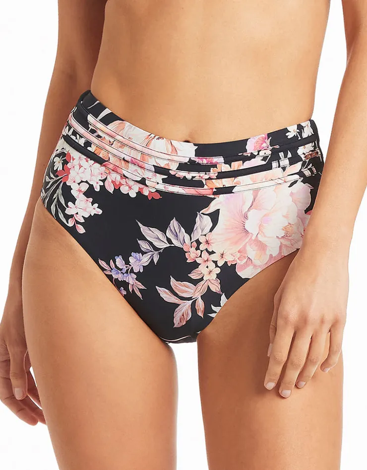 Sea Level Martini High Waist Bikini Pant - Black Hot