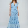 Pia Rossini Maya Maxi Dress - Blue and White Best