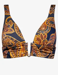 Maryan Mehlhorn Memory Banded Bikini Top - Sunset Navy New