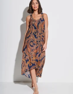 Maryan Mehlhorn Memory Maxi Dress - Sunset Navy Hot