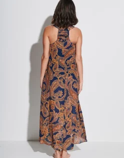 Maryan Mehlhorn Memory Maxi Dress - Sunset Navy Hot