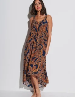 Maryan Mehlhorn Memory Maxi Dress - Sunset Navy Hot