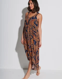 Maryan Mehlhorn Memory Maxi Dress - Sunset Navy Hot