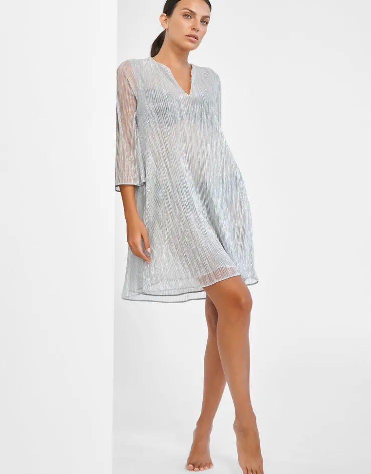 Maryan Mehlhorn Metallic Tunic - Silver Clearance