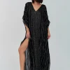 Pitusa Metallic Weave Thobe - Black New