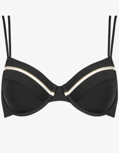 Maryan Mehlhorn Metrics Underwired Bikini Top - Black White and Gold Sale