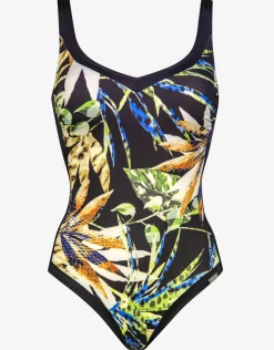 Charmline Midnight Sounds Moulded Swimsuit - Ethno Jungle Hot