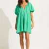 Seafolly Mini Babydoll Beach Dress - Jade Green Best