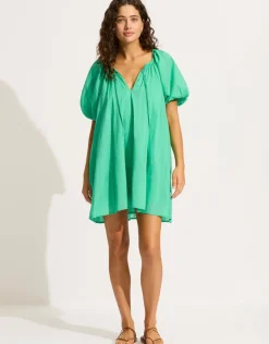 Seafolly Mini Babydoll Beach Dress - Jade Green Best