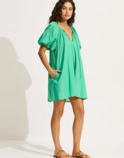 Seafolly Mini Babydoll Beach Dress - Jade Green Best