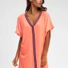 Pitusa Mini Pima Abaya Dress - Coral Clearance