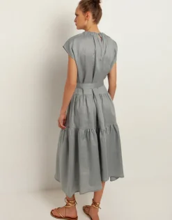 Greek Archaic Kori Minimal Midi Dress - Grey Online