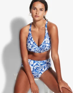 Seafolly Modern Marina Wide Side Retro Bikini Pant - Blue Fashion