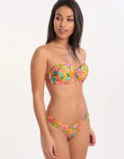 Banana Moon Morango Sakata Twist Bandeau Bikini Top - Orange New