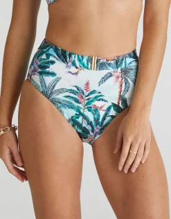 Aqua Blu Muse Marilyn High Waist Bikini Pant - Multi Fashion
