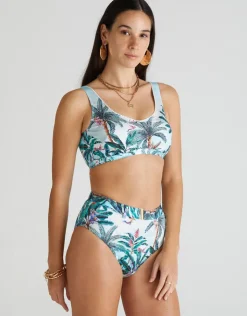 Aqua Blu Muse Marilyn High Waist Bikini Pant - Multi Fashion