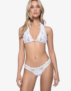 PQ Swim Must Haves Lace Banded Full Bikini Pant - White Fashion