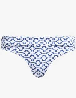 Heidi Klein Mykonos Fold Over Bikini Pant - Blue and White Hot