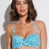 Tessy Nassau Twist Bandeau Bikini Top - Blue Hot