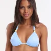 Jo Severin Nora Slide Halter Bikini Top - Sky Hot