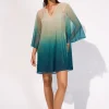 Maryan Mehlhorn Ombre Metallic Tunic - Aqua Gradient Sale