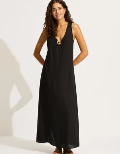 Seafolly Palermo Keyhole Maxi Dress - Black Fashion