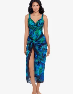 Miraclesuit Palm Reeder Sarong - Blue and Green Hot