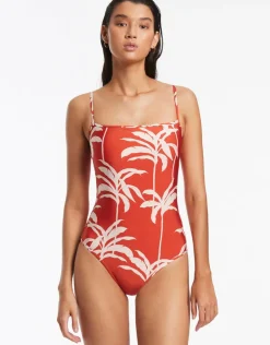 Jets Palme Tank Swimsuit - Cherry New