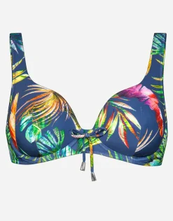 Lidea Plunge Moulded Underwired Bikini Top - Indigo Rainbow Best