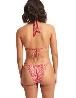 Seafolly Poolside Slide Tri Bikini Top - Pink Chintz Hot