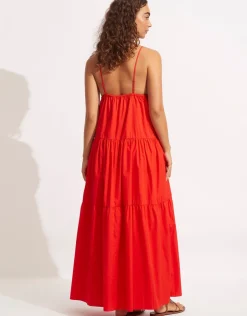 Seafolly Poplin Maxi Dress - Red Hot