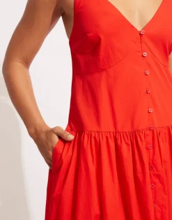 Seafolly Poplin Maxi Dress - Red Hot