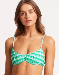 Seafolly Portofino Sweetheart Underwire Bikini Top - Jade Discount