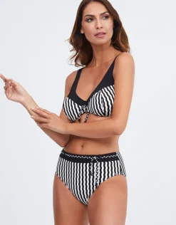 Nuria Ferrer Portofino Underwired Bikini Top - Black and White Fashion