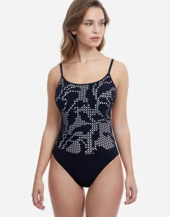 Gottex Profile Mashrabiya Round Neck Tie Back Swimsuit - Black Sale