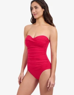 Gottex Profile Tutti Frutti Bandeau Swimsuit - Rose Red Clearance