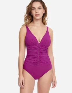 Gottex Profile Tutti Frutti D Cup V Neck Swimsuit - Warm Violet Online