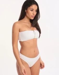 Watercult Retro Purity Zip Back Bikini Bottom - White Best