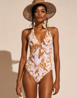 Maryan Mehlhorn Reverie Halter Swimsuit - Dreamy Pastels New