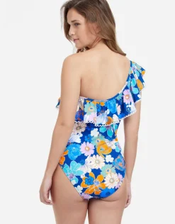 Gottex Rising Sun One Shoulder Swimsuit - Blue New