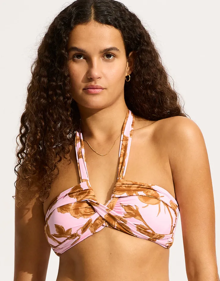 Seafolly Rococo Halter Bandeau Bikini Top - Blossom Sale