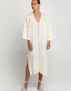 Greek Archaic Kori Roots Kimono - Natural and Champagne Clearance
