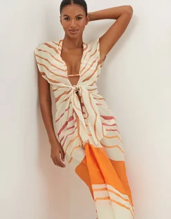 ViX Paula Hermanny Sandstone Sasha Long Cover Up - Print Clearance