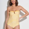 Tessy Saona Bandeau Swimsuit - Yellow Fashion