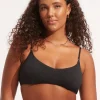 Seafolly Sea Dive Bralette Bikini Top - Black Hot