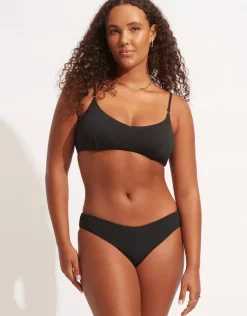 Seafolly Sea Dive Bralette Bikini Top - Black Hot