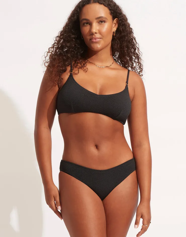 Seafolly Sea Dive Bralette Bikini Top - Black Hot