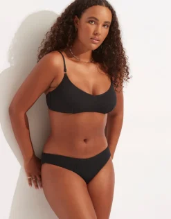 Seafolly Sea Dive Bralette Bikini Top - Black Hot