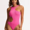 Seafolly Sea Dive Cut Out Swimsuit - Fuchsia Rose Online