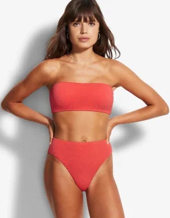 Seafolly Sea Dive High Rise Bikini Pant - Fiesta Coral Outlet